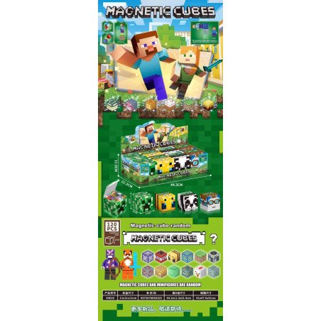 KLOCKI MAGNETYCZNE 120PCS MINECRAFT