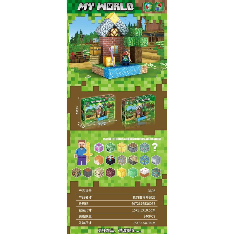 KLOCKI MAGNETYCZNE 45PCS MY WORLD MINECRAFT