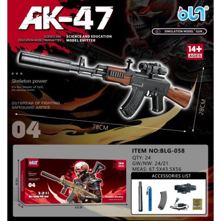 AK-47 PISTOLET ELETRYCZNY NA KULKI ŻELOWE