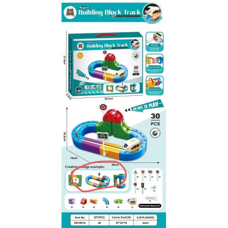 KLOCKI 30PCS BUILDING BLOCK TRACK DIY