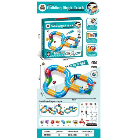 KLOCKI 48PCS BUILDING BLOCK TRACK DIY