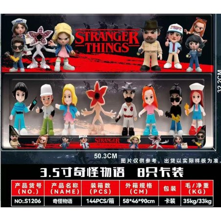 ZESTAW 8SZT FIGURKI STRANGER THINGS