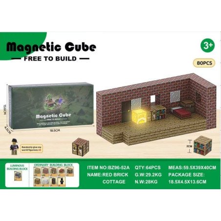 KLOCKI MAGNETYCZNE 80PCS MY WORLD MINECRAFT