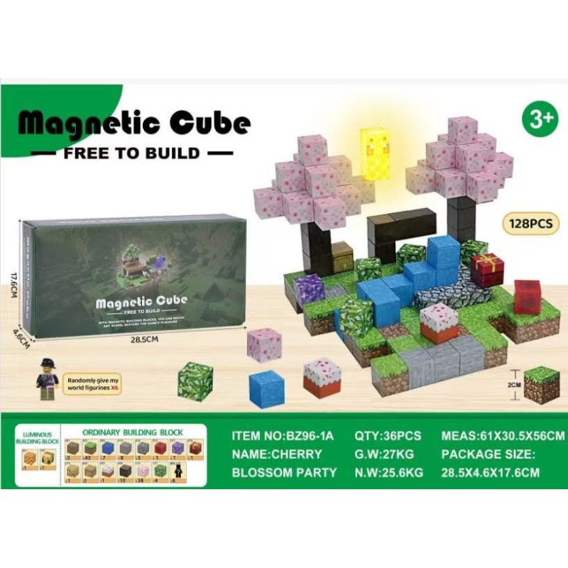 KLOCKI MAGNETYCZNE 128PCS MY WORLD MINECRAFT