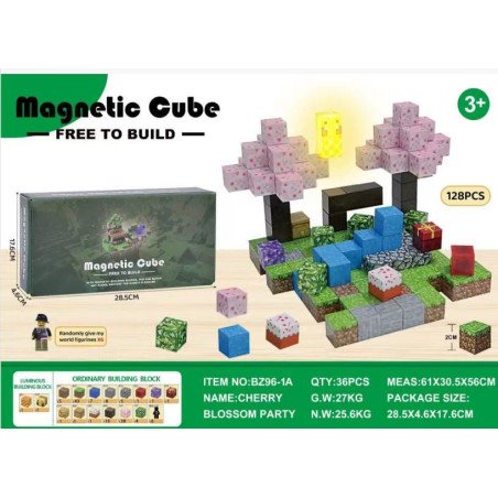 KLOCKI MAGNETYCZNE 128PCS MY WORLD MINECRAFT