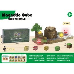 KLOCKI MAGNETYCZNE 192PCS MY WORLD MINECRAFT