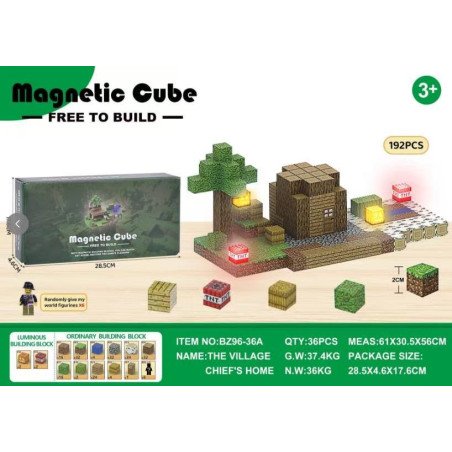 KLOCKI MAGNETYCZNE 192PCS MY WORLD MINECRAFT