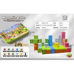 KLOCKI MAGNETYCZNE 60PCS MINECRAFT
