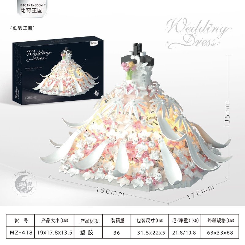 KLOCKI MZ-418 WEDDING DRESS