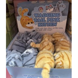 BRELOK PLUSZAK WAGGING TAIL PINK KITTEN KOTY