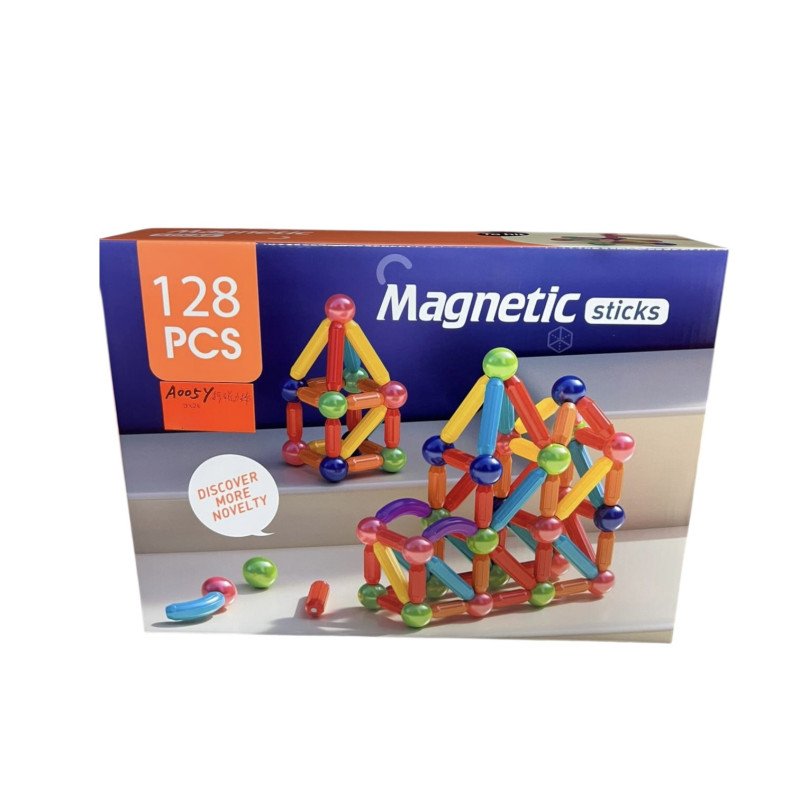 KLOCKI MAGNETYCZNE 128PCS STICKS