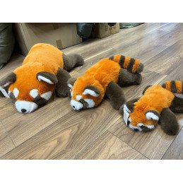 PLUSZAK MASKOTKA PANDA CZERWONA 70CM