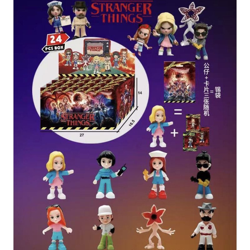 LOSOWA SASZETKI FIGURKA + KARTY STRANGER THINGS
