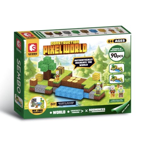 KLOCKI MAGNETYCZNE 90PCS CONSTRUCTION PIXEL WORLD