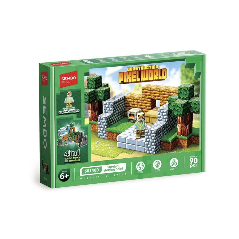 KLOCKI MAGNETYCZNE 90PCS CONSTRUCTION PIXEL WORLD
