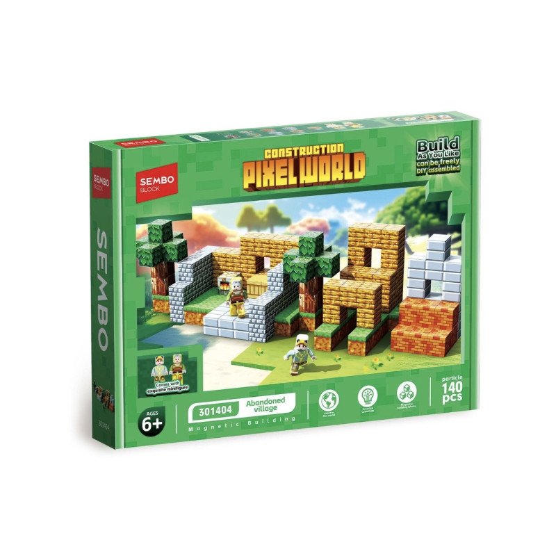 KLOCKI MAGNETYCZNE 140PCS CONSTRUCTION PIXEL WORLD