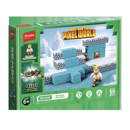 KLOCKI MAGNETYCZNE 50PCS CONSTRUCTION PIXEL WORLD