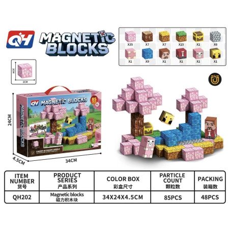 KLOCKI MAGNETYCZNE 85PCS CANDY PLANET