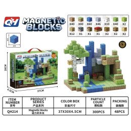 KLOCKI MAGNETYCZNE 300PCS CONTRUCTION PIXEL WORLD