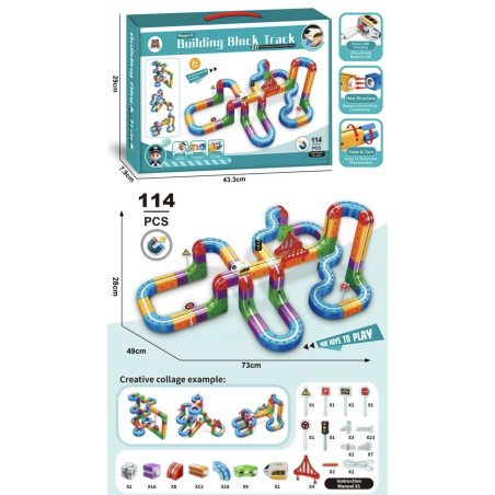 KLOCKI MAGNETIC BUILDING BLOCK TRACK 114PCS
