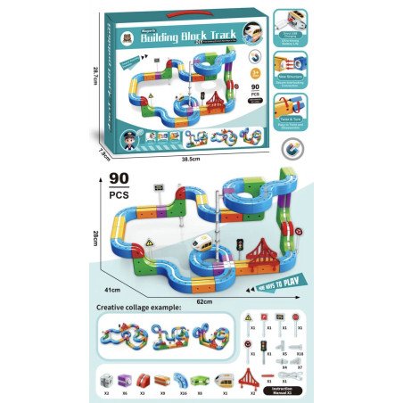 KLOCKI MAGNETIC BUILDING BLOCK TRACK 90PCS