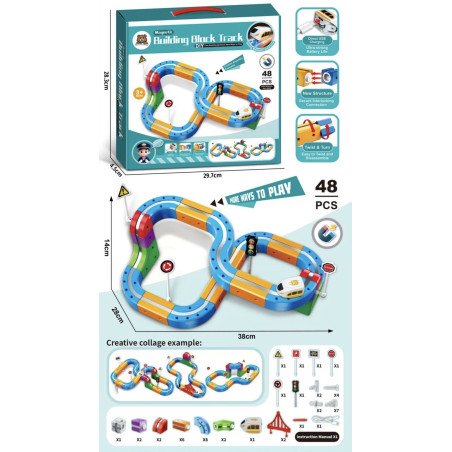 KLOCKI MAGNETIC BUILDING BLOCK TRACK 48PCS