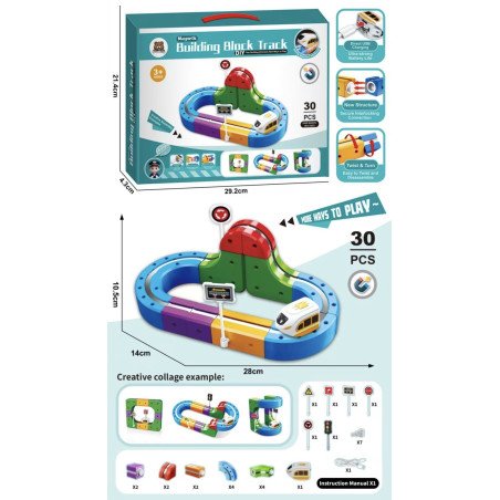 KLOCKI MAGNETIC BUILDING BLOCK TRACK 30PCS