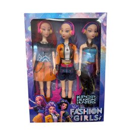 ZESTAW 3SZT LALKA K-POP Z DŹWIĘKIEM + AKCESORIA