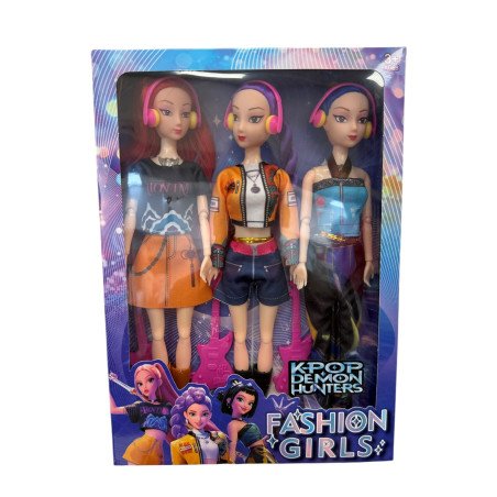 ZESTAW 3SZT LALKA K-POP Z DŹWIĘKIEM + AKCESORIA