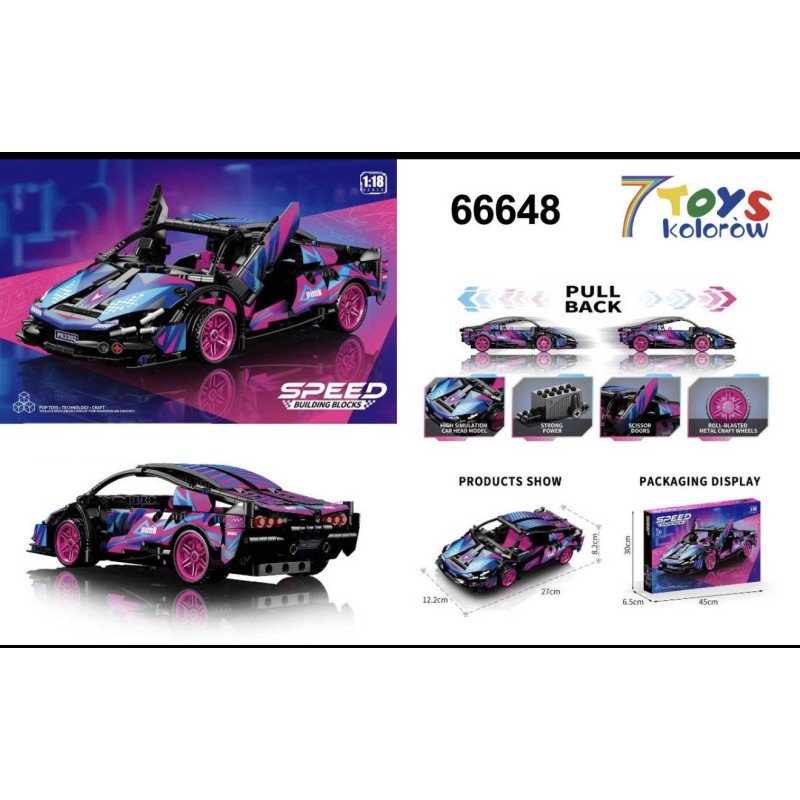 KLOCKI 1:18 SPEED PULL BACK CAR