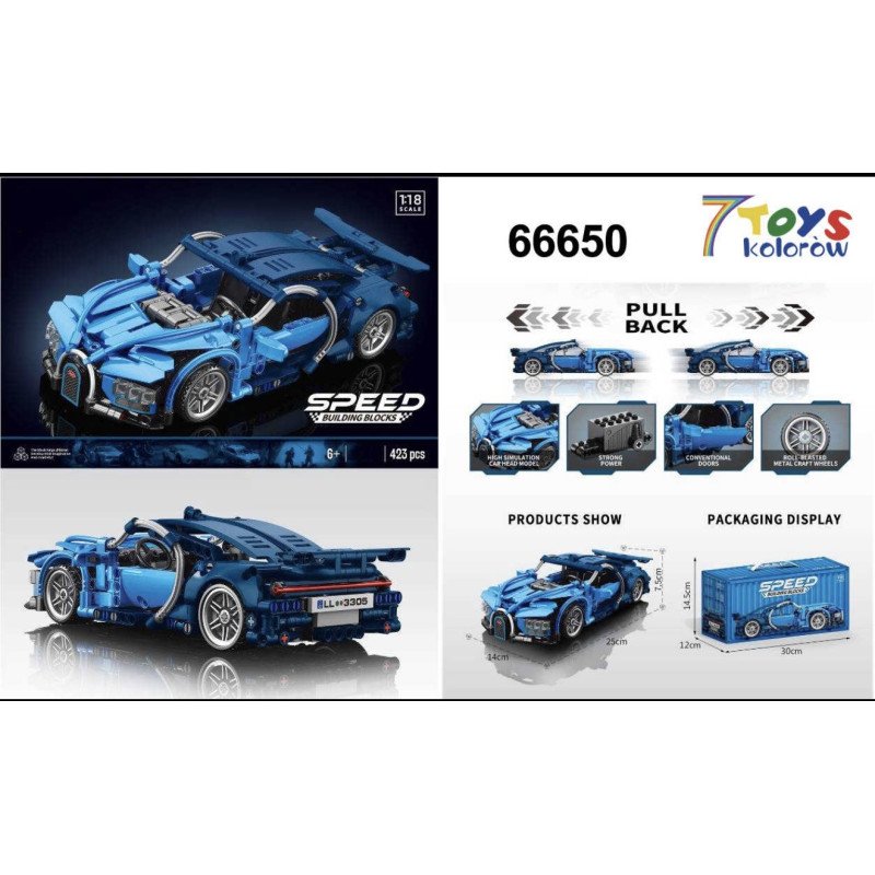 KLOCKI 1:18 SPEED PULL BACK CAR