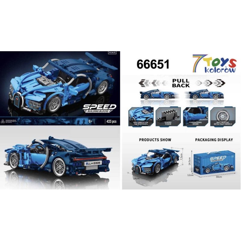 KLOCKI 1:18 SPEED PULL BACK CAR