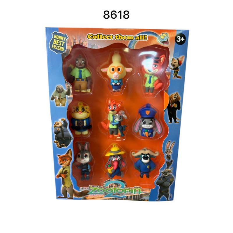 ZESTAW 9SZT FIGURKI ZOOTOPIA