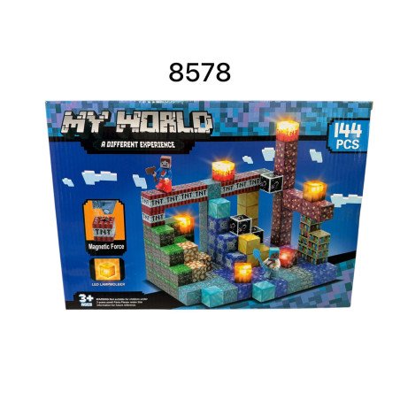 KLOCKI MAGNETYCZNE 144PCS MY WORLD