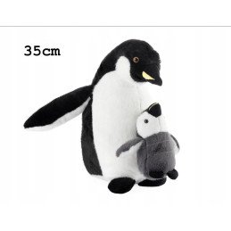 PLUSZAK MASKOTKA PINGWIN Z DZIECKIEM 35CM