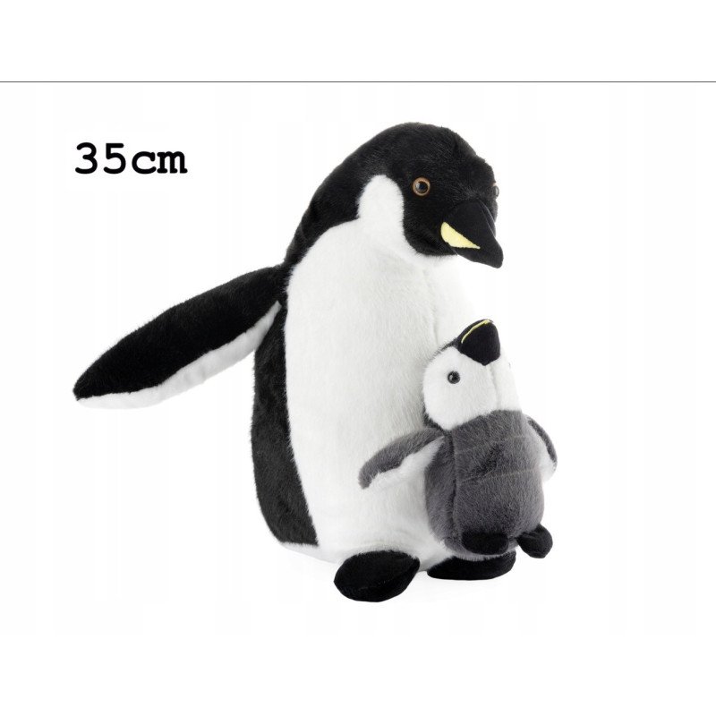 PLUSZAK MASKOTKA PINGWIN Z DZIECKIEM 35CM