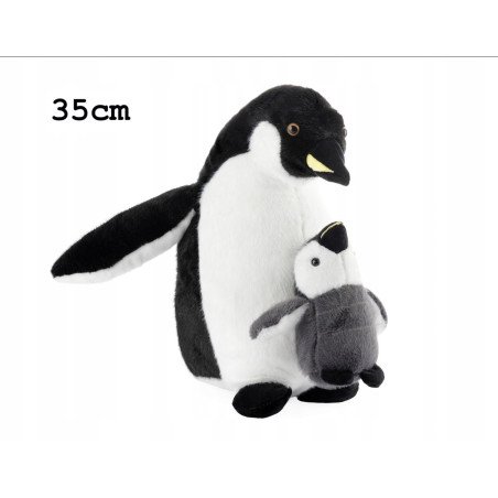 PLUSZAK MASKOTKA PINGWIN Z DZIECKIEM 35CM