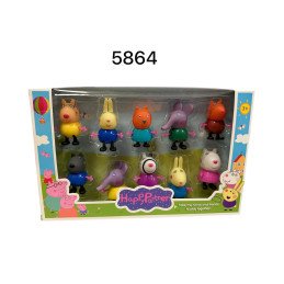 ZESTAW 10SZT FIGURKI ŚWINKA PEPPA