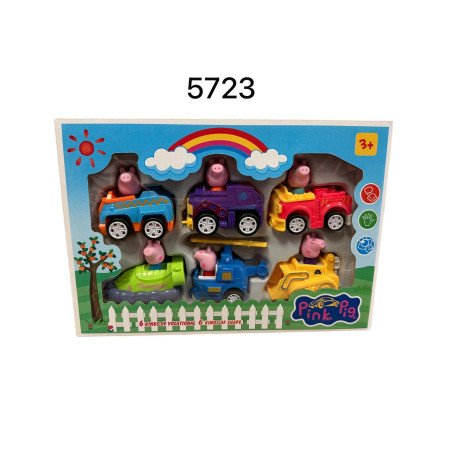 ZESTAW 6SZT FIGURKI ŚWINKA PEPPA Z AUTKĄ