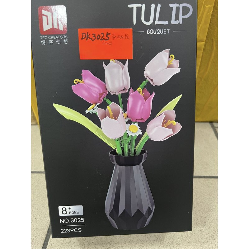 KLOCKI 223PCS KWIATY TULIP BOUQUET