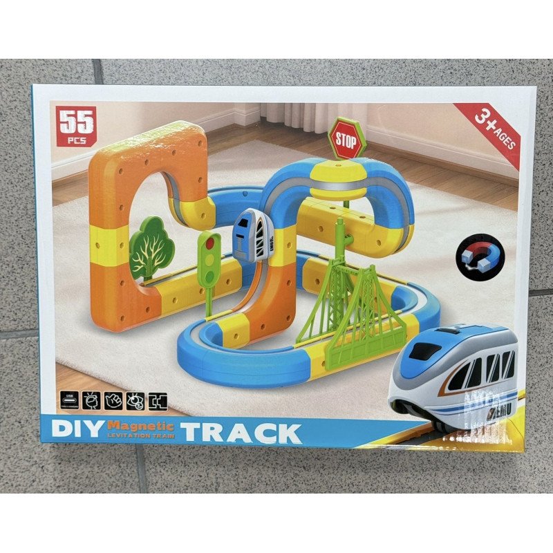 MAGICZNA KOSTKOWA KOLEJKA MAGNETYCZNA 55PCS DIY