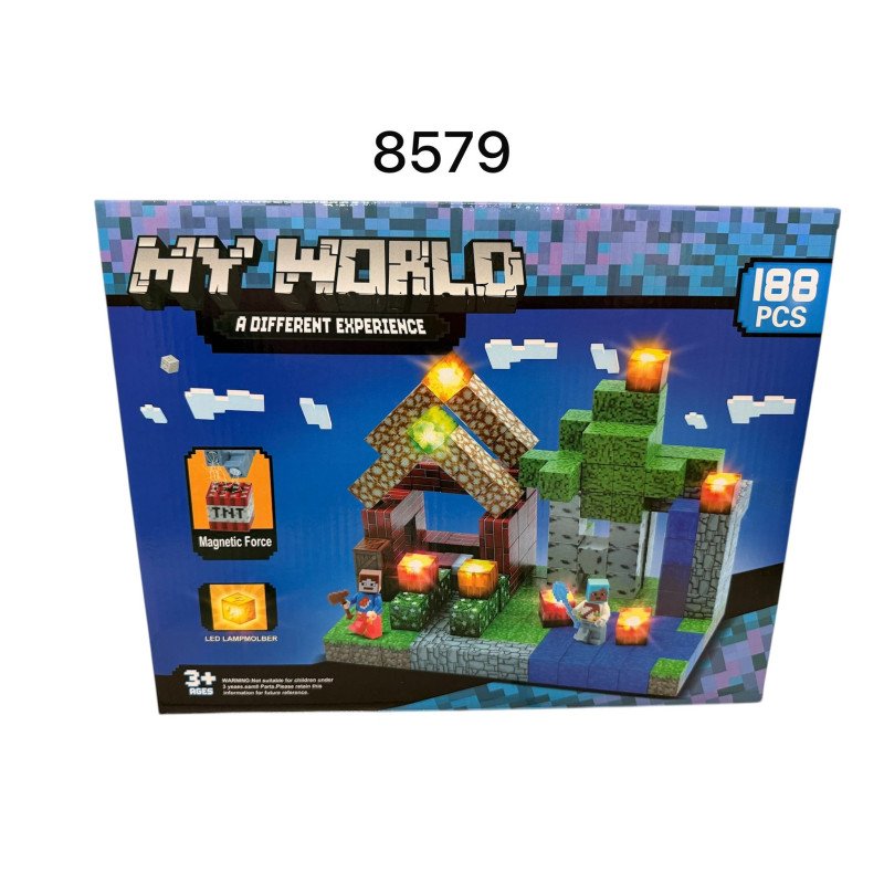 KLOCKI MAGNETYCZNE LEDOWE MY WORLD 188PCS