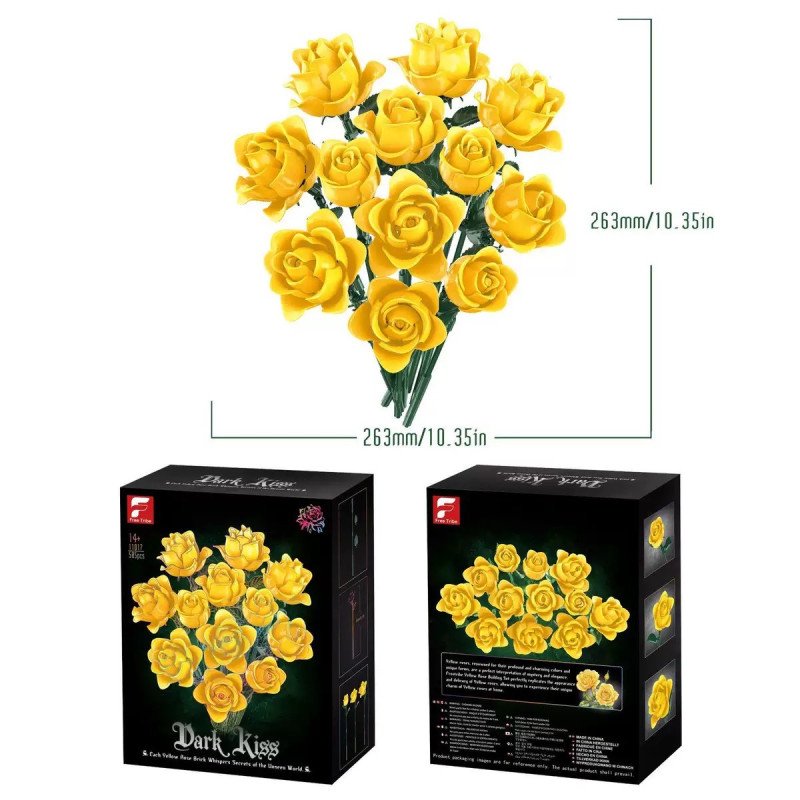 KLOCKI KWIATY DARK KISS 585PCS