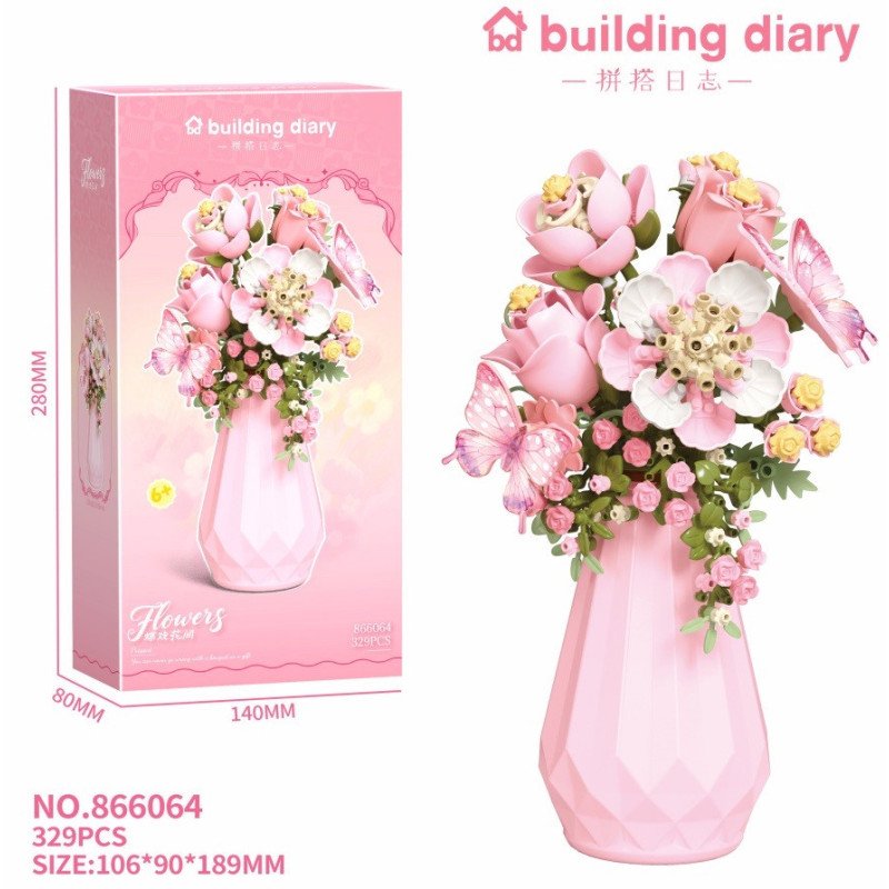 KLOCKI BUKIET KWIATY FLOWERS