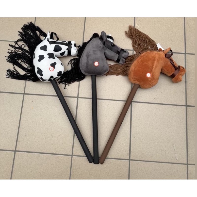 GŁOWA KONIA NA KIJU BHOBBY HORSE DŹWIĘK PLUSZOWY