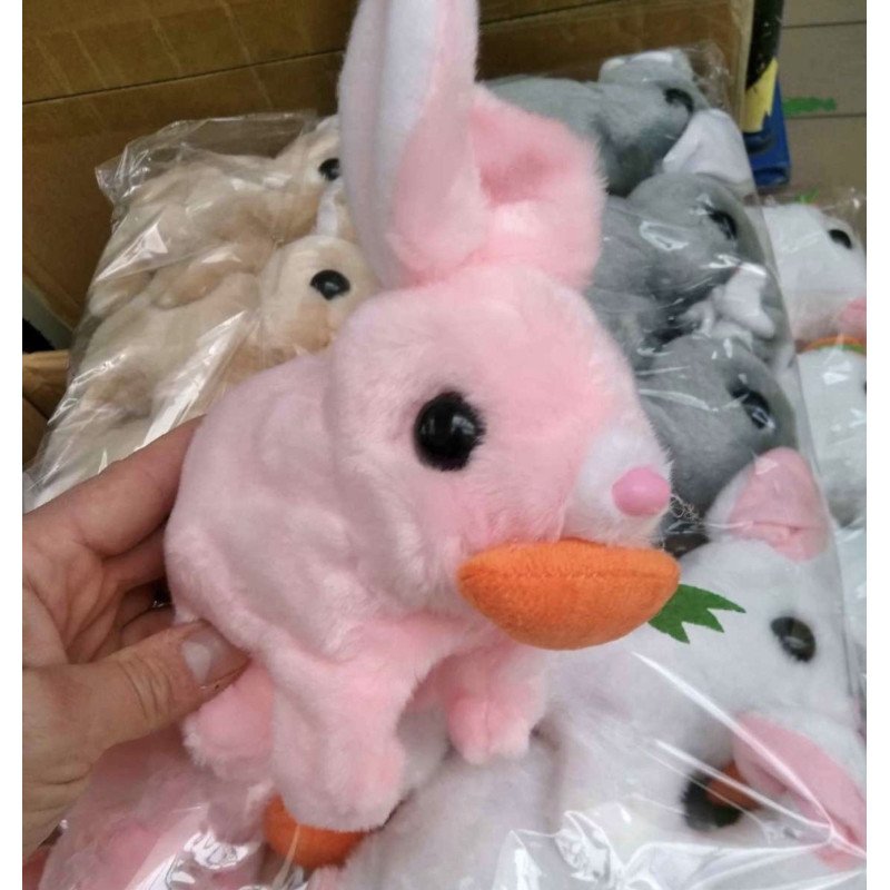 MASKOTKA CHODZĄCY SZCZEKAJĄCY KRÓLIK NA BATERIE