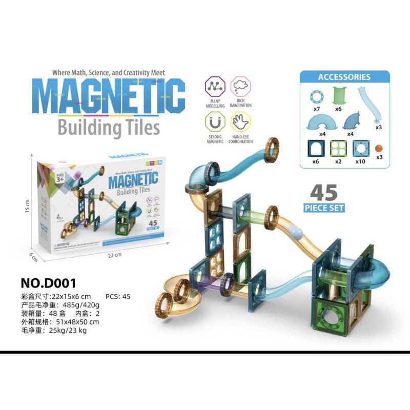 KLOCKI MAGNETYCZNE 45PCS