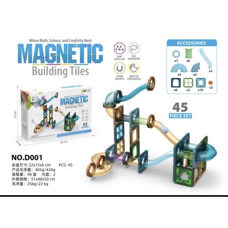 KLOCKI MAGNETYCZNE 45PCS