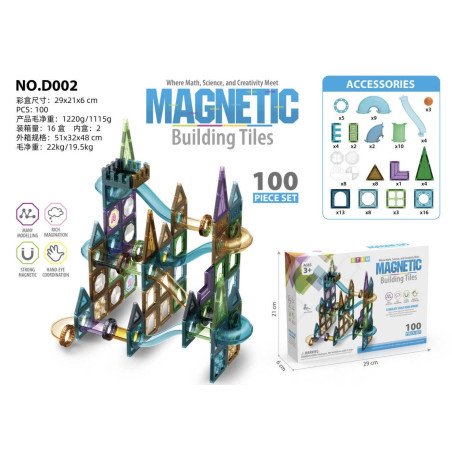 KLOCKI MAGNETYCZNE 100PCS