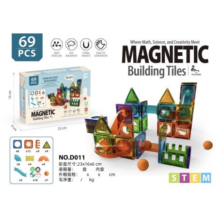 KLOCKI MAGNETYCZNE 69PCS